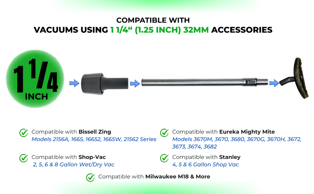 6. Universal Fit – Compatible with All 1.25 32mm Vacuums