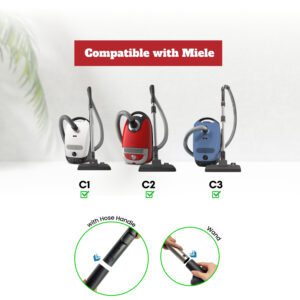 GHAMADE Vacuum Head Set 1: Replacement Vacuum Head Compatible with Miele Vacuum Cleaners| Works on Low-Pile Carpets and All Smooth Floors | 35MM Vacuum Floor Brush and Carpet Attachment | Hardwood Floor Attachment 10 Miele compatible Update