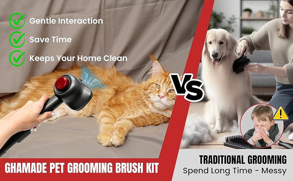 VACEXT Pet Grooming Brush Vacuum Attachment for Shop-Vac vacuum cleaners Set 2: Grooming Vacuum Brush for Dogs, Cats and Vacuum Extension Hose up to 2.5M - Dog Grooming Attachment for Efficient Hair Removal - Cat, Dog Brush Vacuum Attachments? 15 Asin 053_ảnh A+02