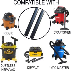 2 1/2'' Accessories & Attachments for Shop-Vac vacuum cleaners - 2.5 Inch Wet Dry Vacuum Extension Wands Replacement, Vacuum Dust Brush Kit for Shop Vacs -2.5" Replacement Tubes Accessories 12 Asin 126-003