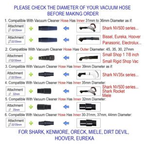 VACEXT Vacuum Hose Adapter Kit 4: Compatible with Most Vacuums - 1-7/8'' to 1-1/4'' Hose Reducer 13 1 1