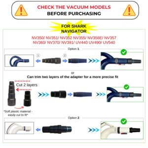 VACEXT Vacuum Hose Adapter Kit 4: Compatible with Most Vacuums - 1-7/8'' to 1-1/4'' Hose Reducer 15 2 1