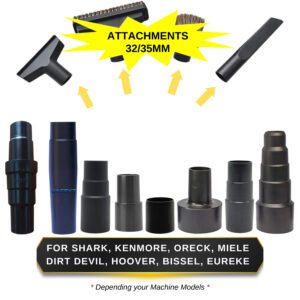 VACEXT Universal Vacuum Hose Adapter Kit 3: Fits Bissell, Kenmore, Electrolux, Dirt Devil, Hoover - Wet/Dry Shop Vac Connector 13 4