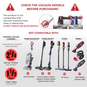 VACEXT Vacuum Hose Adapter Kit 4: Compatible with Most Vacuums - 1-7/8'' to 1-1/4'' Hose Reducer 21 5