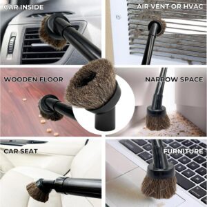 VACEXT Premium Soft Horsehair Round Dust Brush for Shop Vacs vacuum cleaner - Perfect for Vacuuming Sofas, Furniture Surface and Baseboards 13 Asin 091- ảnh listing 03