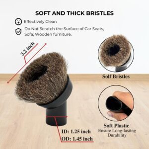 VACEXT Premium Soft Horsehair Round Dust Brush for Shop Vacs vacuum cleaner - Perfect for Vacuuming Sofas, Furniture Surface and Baseboards 14 Asin 091- ảnh listing 04