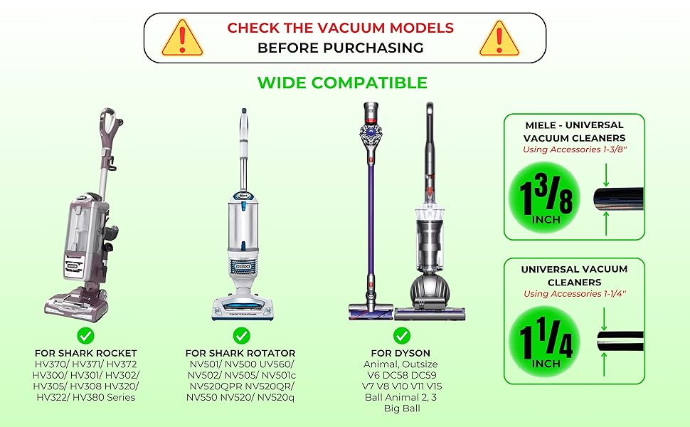 VACEXT Pet Hair Grooming Brush Vacuum Attachment – Fits Dyson Vacuum Cleaners, Shark, Miele & Shop Vacs (Set 3) 24 Asin 097_ảnh A+05