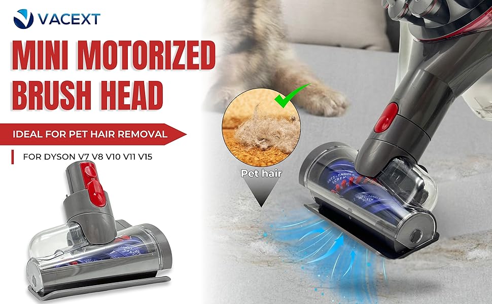 Mini Motorized Brush Head for Dyson V7 – Powerful Pet Hair Vacuum Attachment