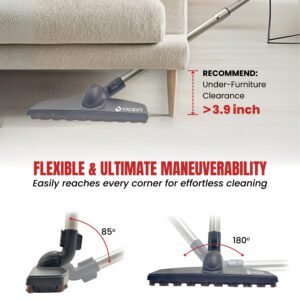 for Miele Hardwood Floor Brush Head – 12” Parquet Twister with Soft Horsehair Bristles, 360° Swivel Vacuum Attachment for Hard Floors – Compatible with Miele C1, C2, C3 Canister Vacuums 10 2 1