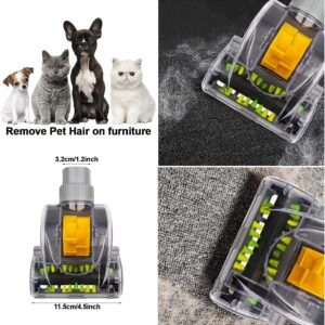 Universal 1-1/4'' Vacuum Turbo Brush Attachment for Pet Hair Removal – Fits Shop Vacs 1.25”(32mm) Hoses – Air Driven Turbo Brush Compatible with Most Vacuum Cleaners Using 1-1/4 in Accessories 11 2 4