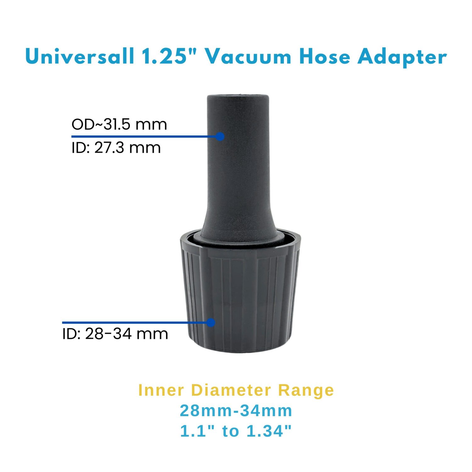 Universal 1.25 Inch Vacuum Brush Attachment Kit Compatible with All Vacuums Using 1-1/4'' Accessories - 1.25 Inch Shop Vac Accessories: Horse Hair Dust Brush, Vacuum Extension Wand and More (7 Pack) - Image 10