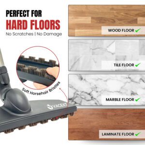for Miele Hardwood Floor Brush Head – 12” Parquet Twister with Soft Horsehair Bristles, 360° Swivel Vacuum Attachment for Hard Floors – Compatible with Miele C1, C2, C3 Canister Vacuums 11 3 3