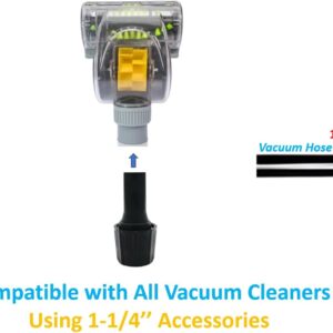 Universal 1-1/4'' Vacuum Turbo Brush Attachment for Pet Hair Removal – Fits Shop Vacs 1.25”(32mm) Hoses – Air Driven Turbo Brush Compatible with Most Vacuum Cleaners Using 1-1/4 in Accessories 15 9 1