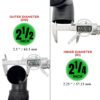 Vacuum Accessories & Attachments for Shop Vac 2-1/2'' - Vacuum Dust Brush & Extension Wand Compatible with Vacuums Using 2-1/4'' Inner Diameter Accessories (Horsehair + PP, 2-1/4'') - Image 2