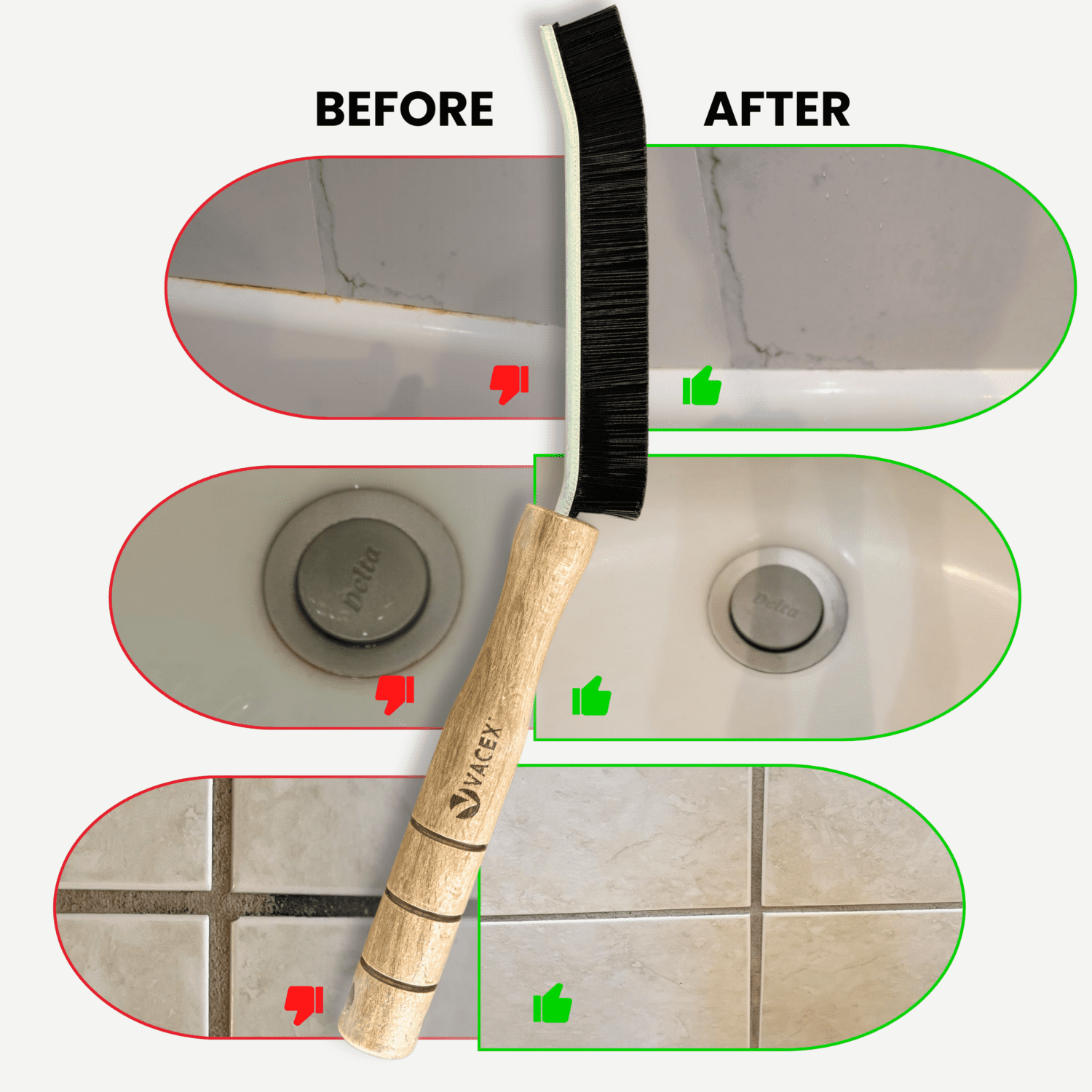 2025 Hard Bristle Crevice Cleaning Brush with Long Wooden Handle - Multifunctional Gap Scrub Brush, Home Essentials, Bathroom Cleaner Tools for Household Use, Kitchen, Window, Faucets, Toilet, Grout - Image 4