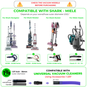Dryer Vent Cleaner Attachment for Shark Vacuums 10 Compatible with Vacuum Models Using 35mm Attachments