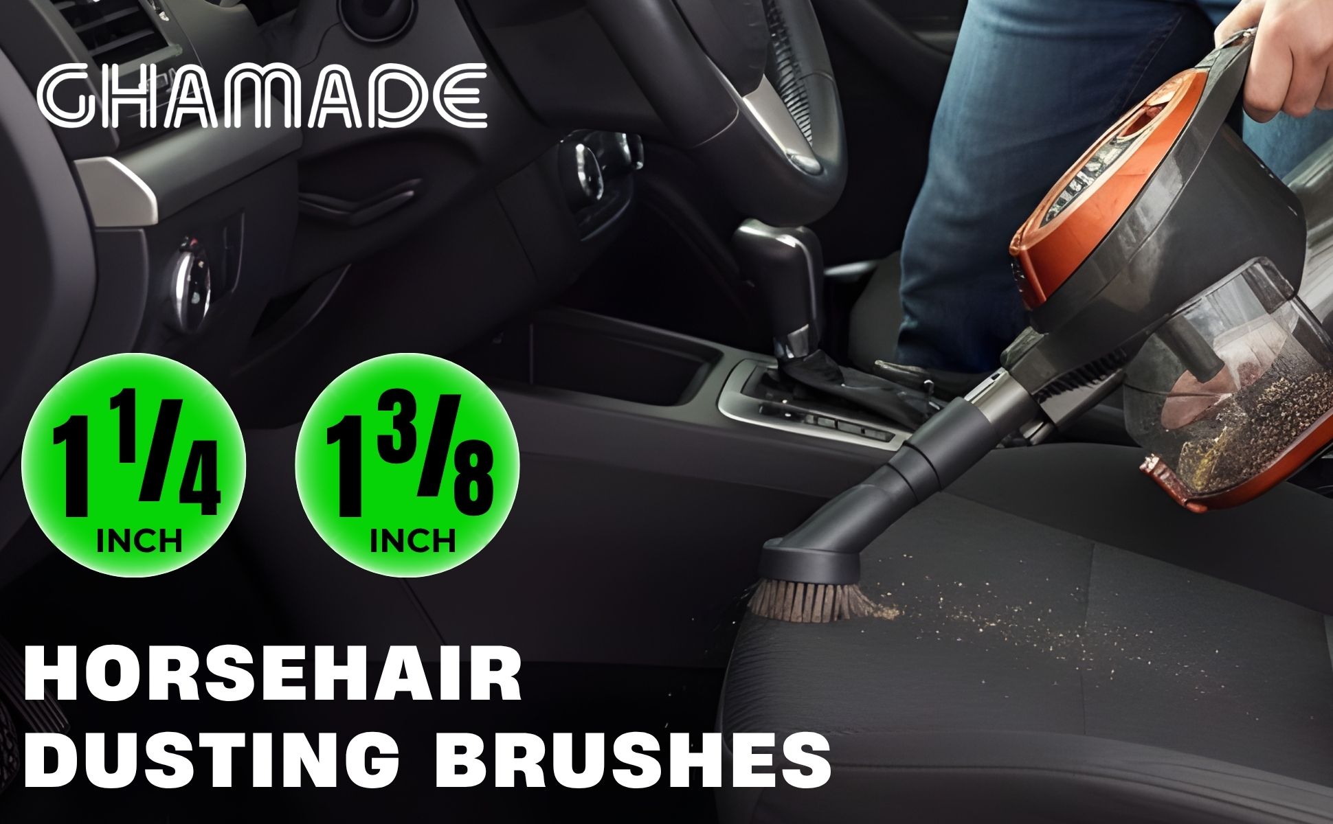 Horse Hair Vacuum Brush Attachment (1.25 Inch) plus 1 3/8'' to 1 1/4'' Vacuum Hose Adapter