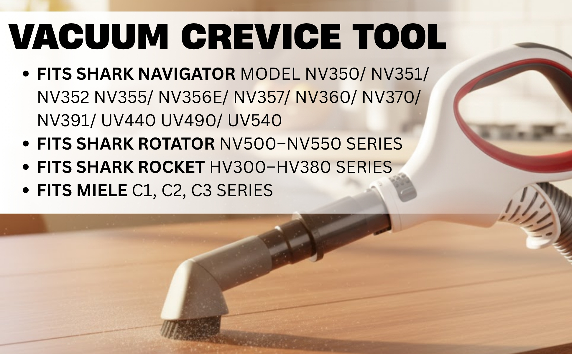 Attachment for Shark Vacuum – Vacuum crevice tool with adapter kit, perfect for cleaning tight and hard-to-reach spaces. 16 Vacuum Crevice Tool