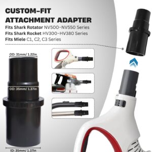 Attachment for Shark Vacuum – Vacuum crevice tool with adapter kit, perfect for cleaning tight and hard-to-reach spaces. 10 Attachment for Shark Vacuum