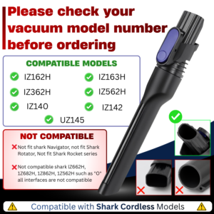 Shark Pet Cordless Stick Vacuum IX141 Attachment Guide: Compatible Crevice Tool 7 COMPATIBLE MODELS SHARK IZ SERIES