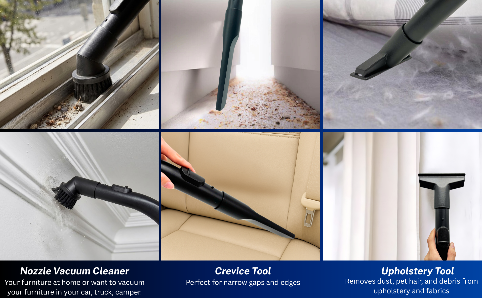 Miele Vacuum Cleaner Attachments - Nozzle Vacuum Cleaner with Miele C1 C2 C3 12 for tight spaces, fabric surfaces, delicate areas, and car interiors