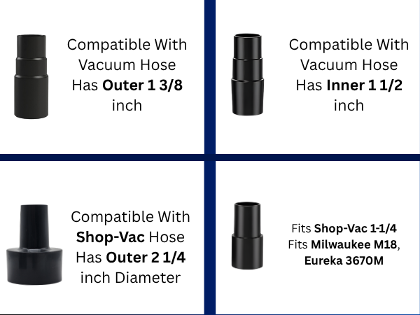 Vacuum Attachments for Shop-Vac Hose 2-1/2'' & 1-1/4'' with Hose Adapter