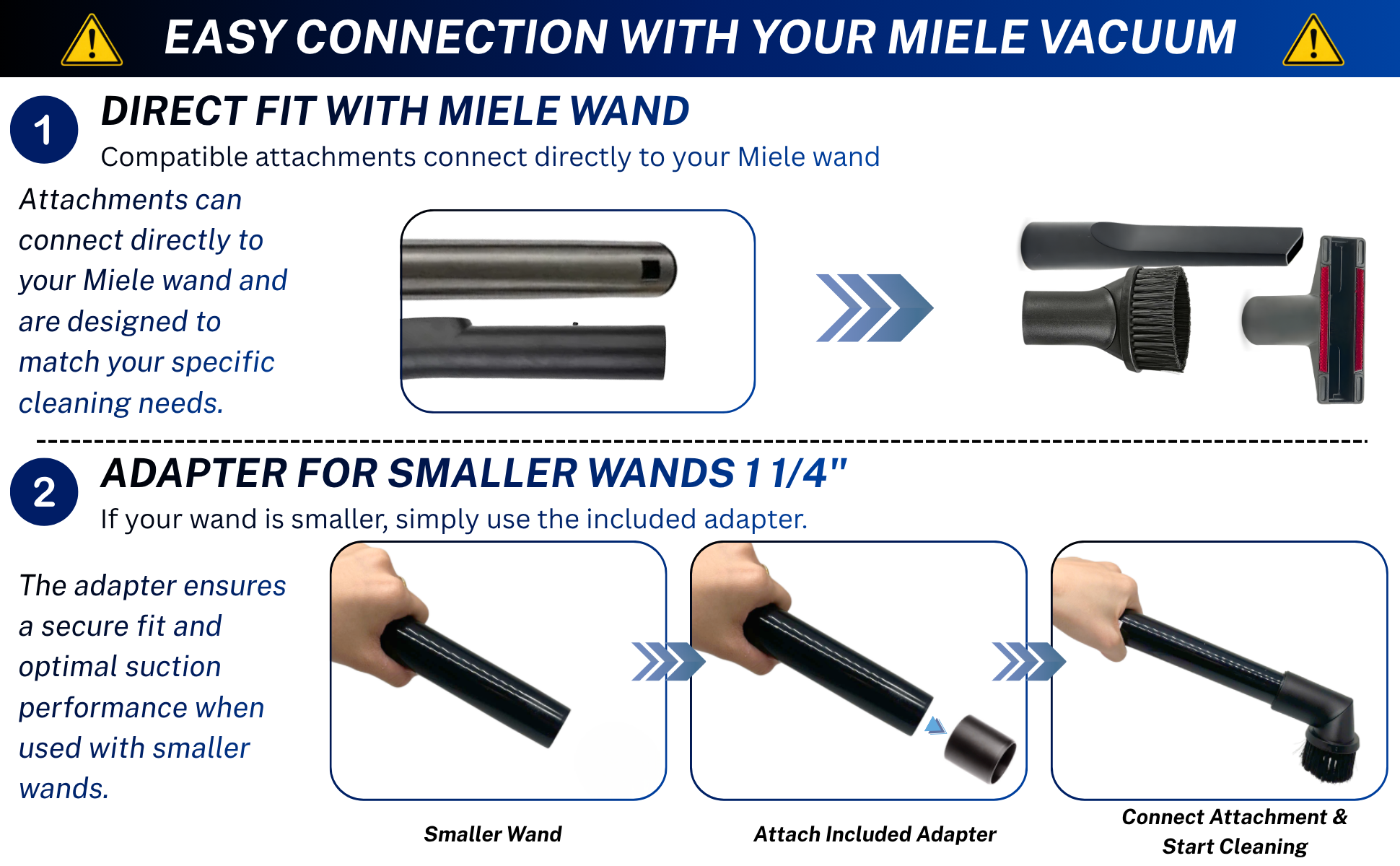 Miele Vacuum Cleaner Attachments - Nozzle Vacuum Cleaner with Miele C1 C2 C3 13 Attachment Compatible with Miele C1 C2, C3.