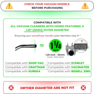 Telescopic Vacuum Wand, 47" Stainless Steel Extension Tube Compatible with Small Shop Vac 11 Compatible with Small Shop Vac