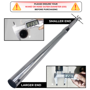Telescopic Vacuum Wand, 47" Stainless Steel Extension Tube Compatible with Small Shop Vac 10 1 1/4 vacuum extension wand