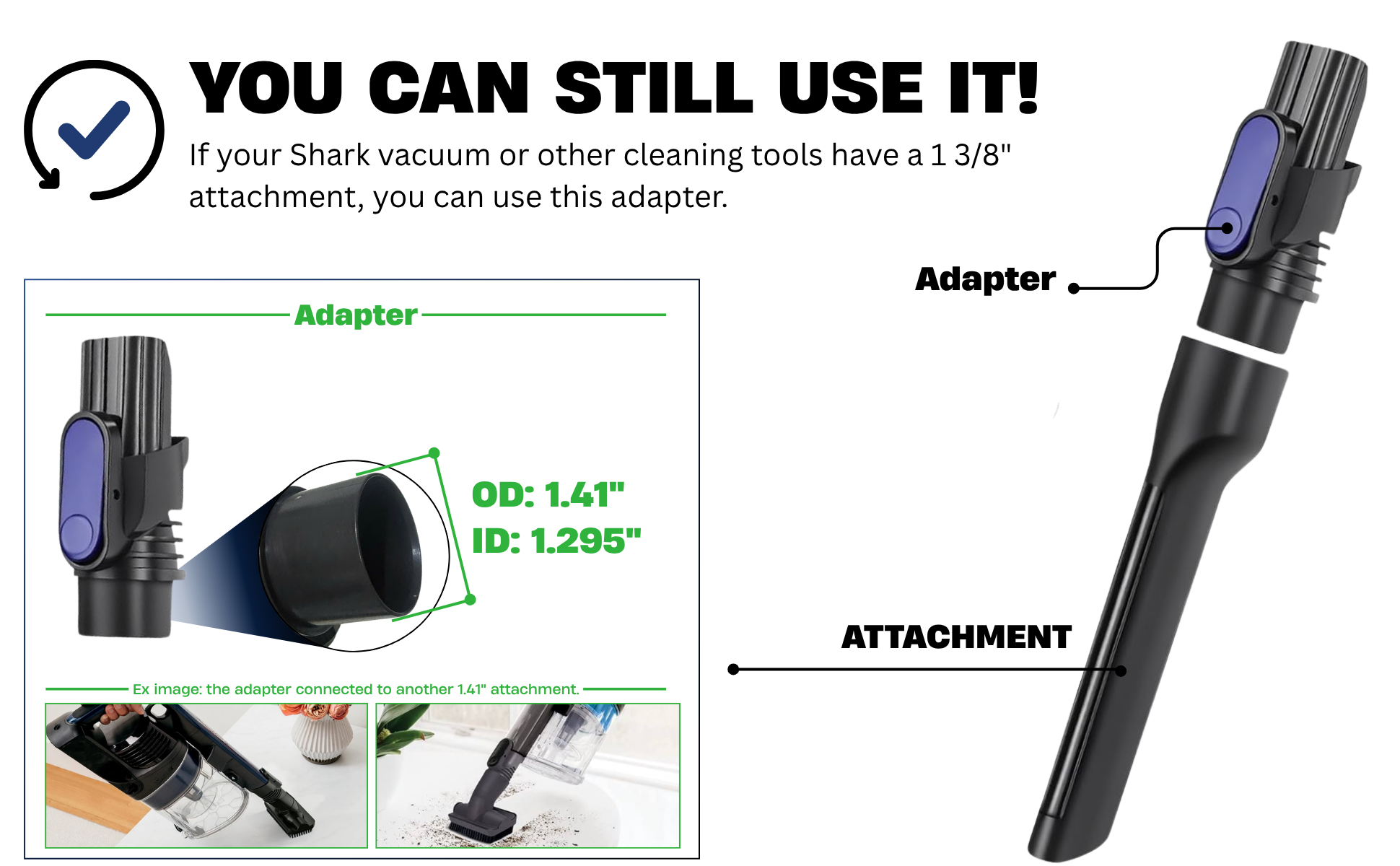 Shark Pet Cordless Stick Vacuum IX141 Attachment Guide: Compatible Crevice Tool 15 Crevice Tool Attachment for Shark